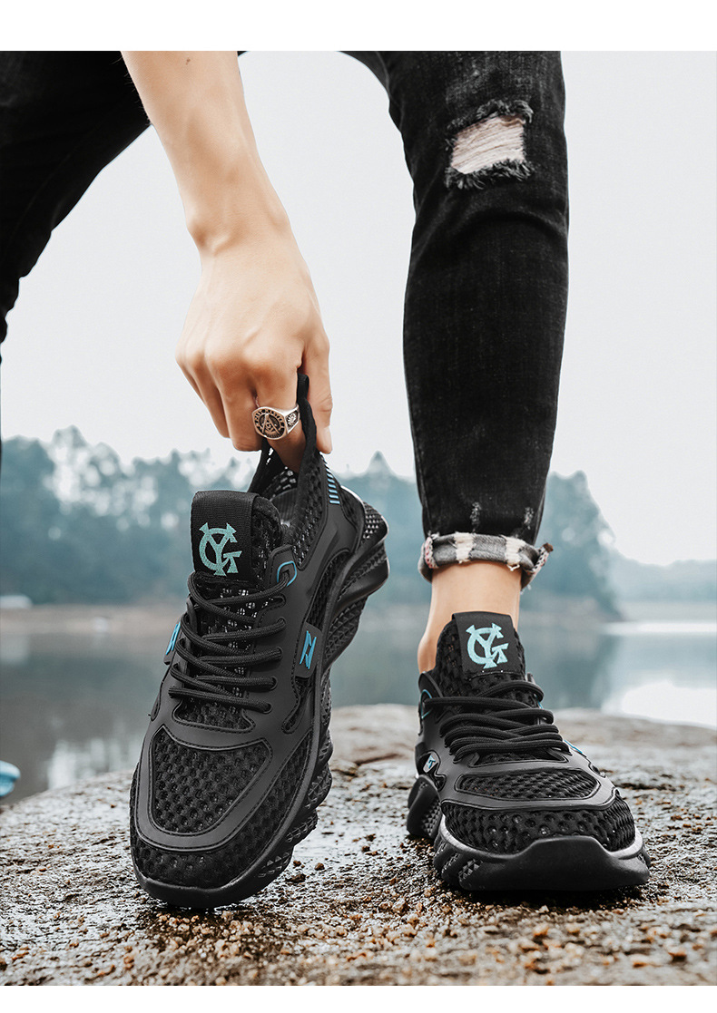Hollowed Out Breathable Shoes Unisex 2025 Summer New Arrival Lightweight Large Mesh Comfortable Sports Shoes Low Cut Casual Walking Hiking Shoes for M