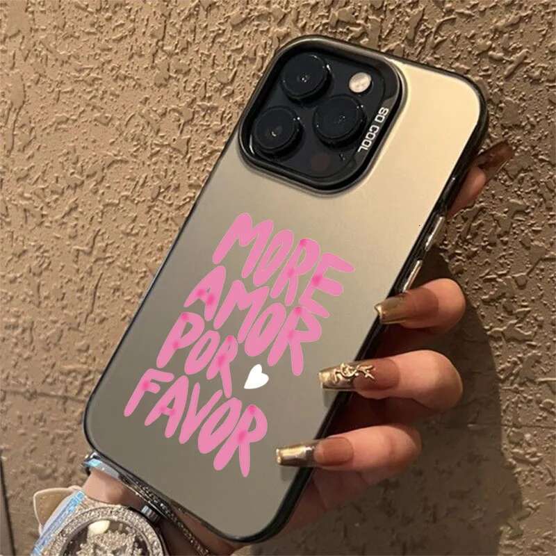 Colorful Maximalist More Amor Por Favor Design TPU Basic Case For iPhone 16 15 Pro Max 16E 14 13 12 11 XS X XR 7 8 Plus Cover