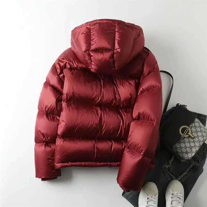 Womens Winter 2025 New High-end Thicken Goose Down Coat Lady Short Parka OvercoatT251105