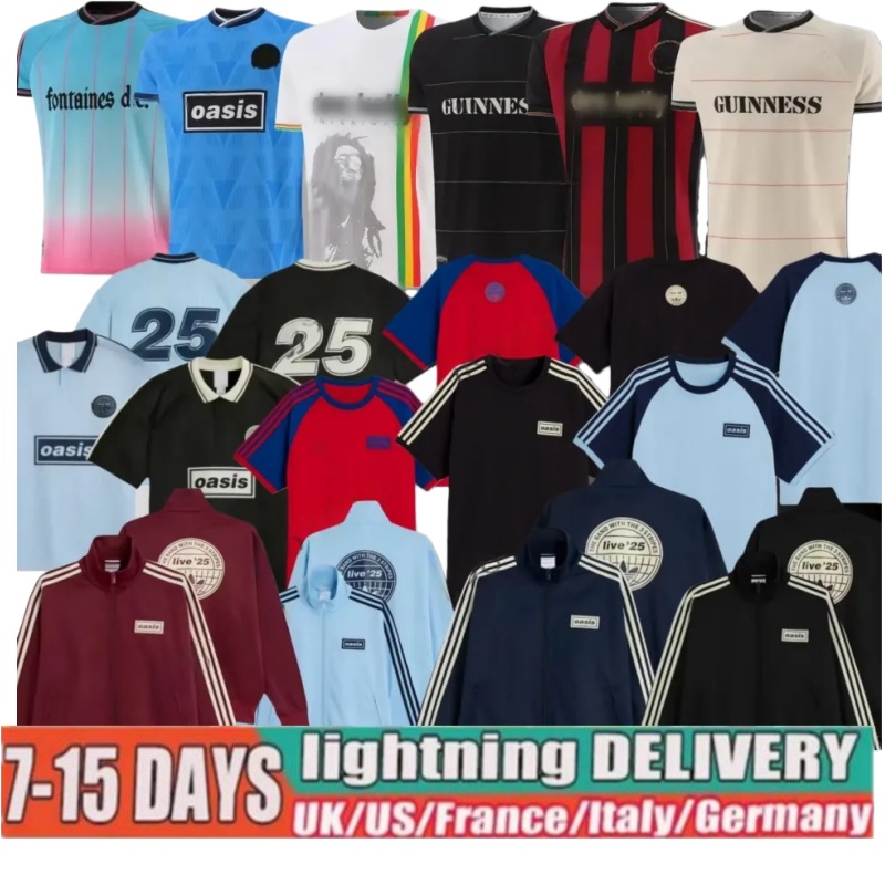 2025 Oasis Tour Jacquard Football Jersey Shirts Kit 25 26 Fontaines Dc Home Away Third Bohemians BLACK GUINNESS Soccer Jerseys 135th Anniversary Oasis