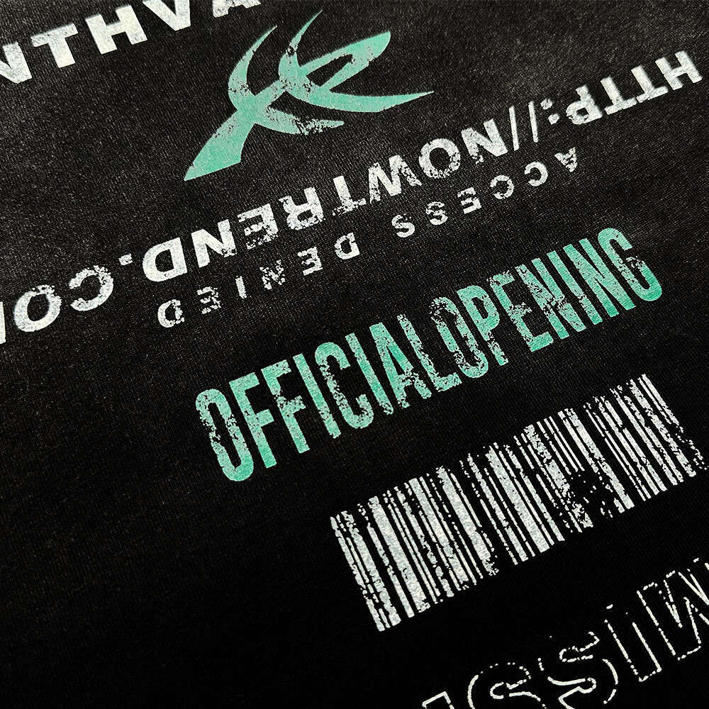 American Street Style Letter Print Long Sleeve T-Shirt Heavy Cotton Distressed Spray Paint Loose Casual Top for Men