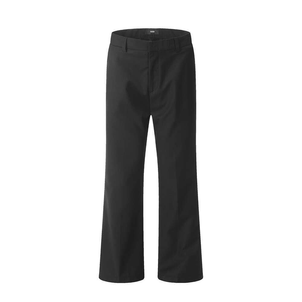 Drapey Slightly Flared Casual Trousers Men Streetwear American Ins Solid Color Minimalist loose Wide Leg Floor-length Pants