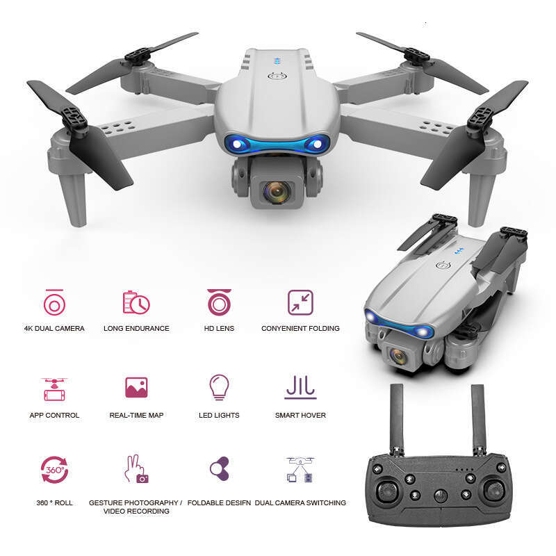 E99PRO Remote Control Obstacle Avoidance K3 Drone HD Aerial Photography 4K Dual Camera Stacked Quadcopter Aircraft