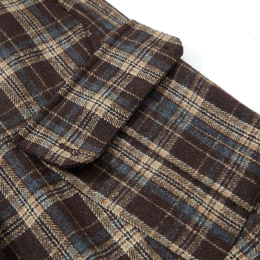 Loose Long Men's European and American Trendy Brand Vibe Sports Casual Pleated Paratrooper Plaid Multi-Pocket Cargo Pants