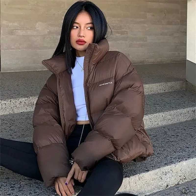 2024 New Korean Womens Jacket Puffer Padded Jacket Winter Down Cotton Coat Oversize Jacket Cotton Coat For Parkas OutwearT251105