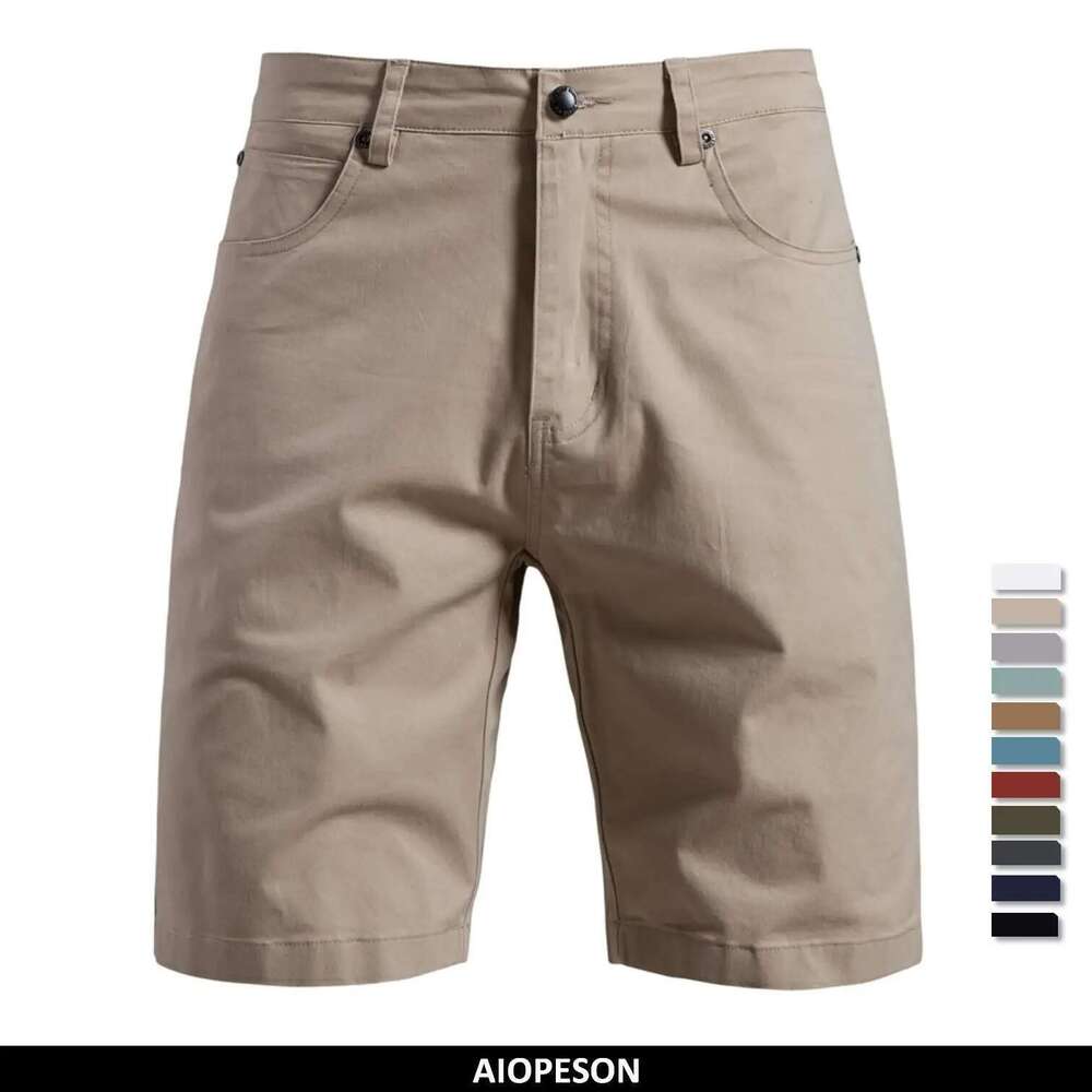 Men's Shorts AIOPESON Men's 100% Cotton Summer Casual Multi-Pocket Solid Color 11 Colors Outdoor Breathable Shorts
