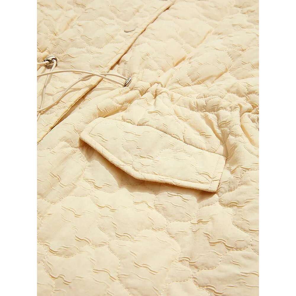 Light Medium Long Women's Winter New Emed Cotton Padded Long-Sleeved Coat