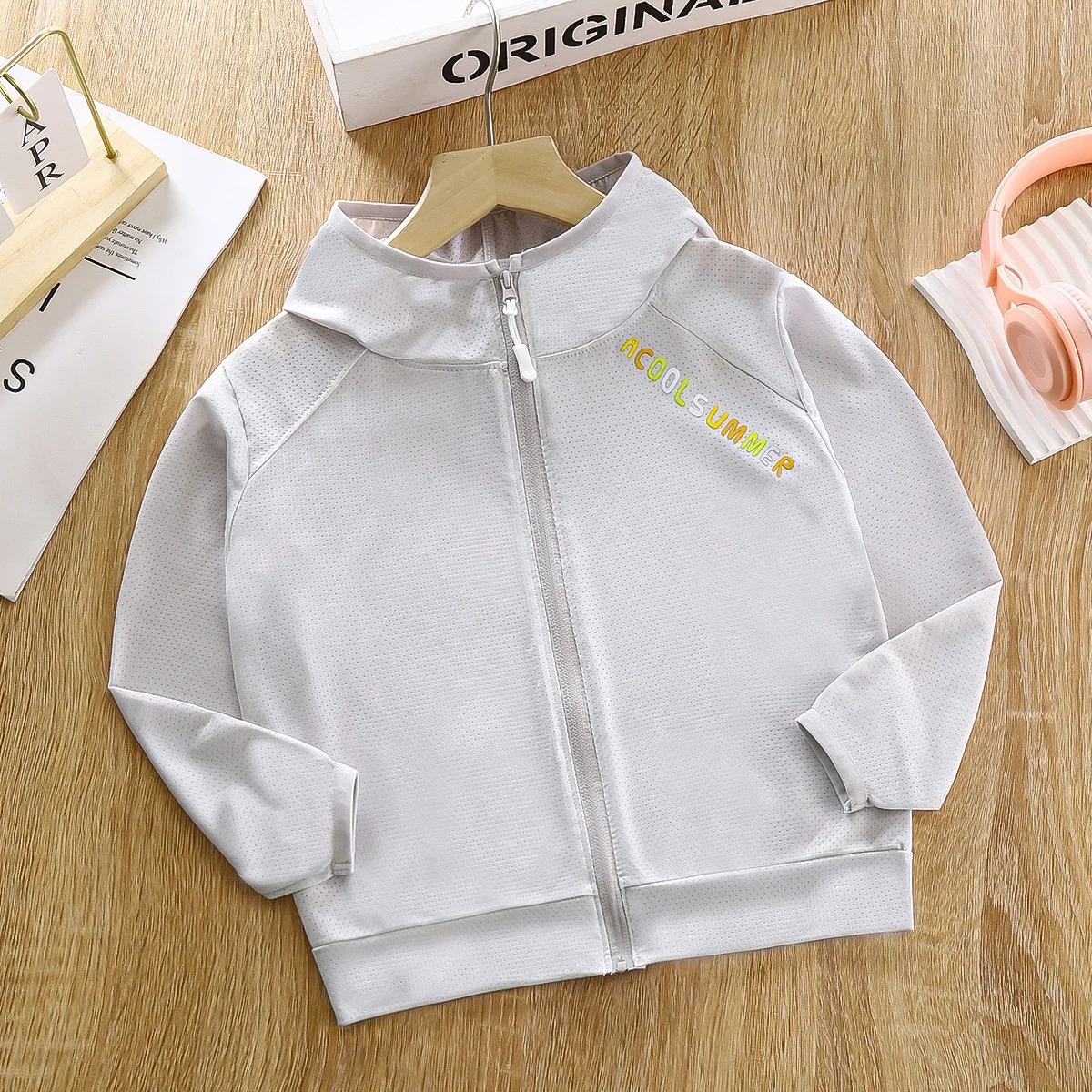 Baby girl boy sun protection jacket childrens teenagers ice silk outdoor UV cardigan 2024 summer clothing 250325z