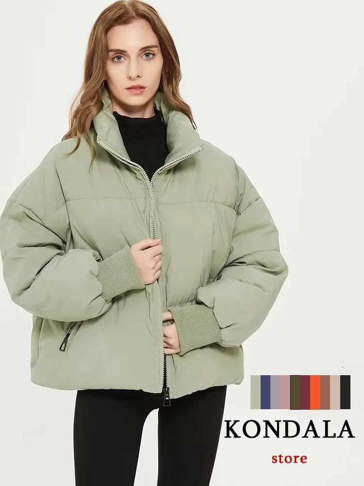 KONDALA Autumn Winter Women Jackets Thicken Streetwear Oversized Parkas Long Batwing Sleeve Pockets Fashion 2025 Female CoatsT251105