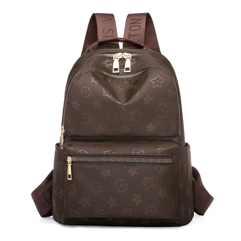 Fashionable New Design Arrival Oxford Cloth Printed Women's Backpack Large Capacity Versatile Leisure Waterproof Travel Backpack Black Brown Free