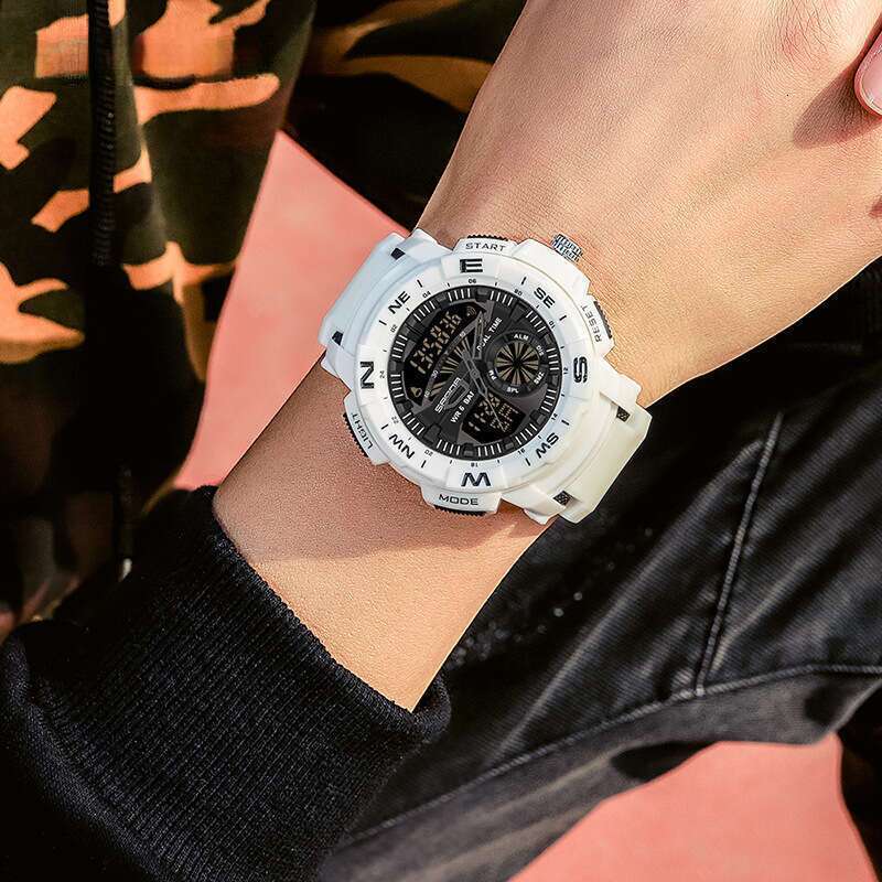 DHwatches Sanda Waterproof Sports Outdoor for Men and Women, Student Multi-Function Large Dial Wristwatch, Personalized Luminous Electronic Watch