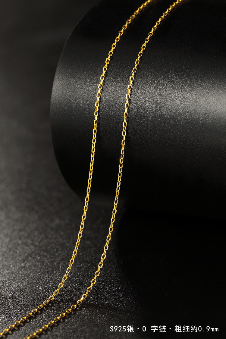 Nude Necklace 925 Sterling Silver Thin 18K Color Gold Plated Female Clavicle Chain Matching Non-Fading