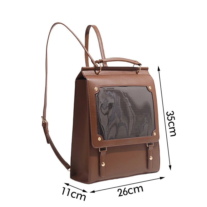 Retro Large Capacity Backpack Japanese Harajuku Ita Bag Transparent Tote School Bag Jk College Versatile Handbag 251104