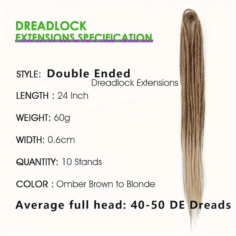European-style synthetic fiber crochet wig with 0.6cm dreadlocks, double-tailed dreadlocks, manufacturer's stock available