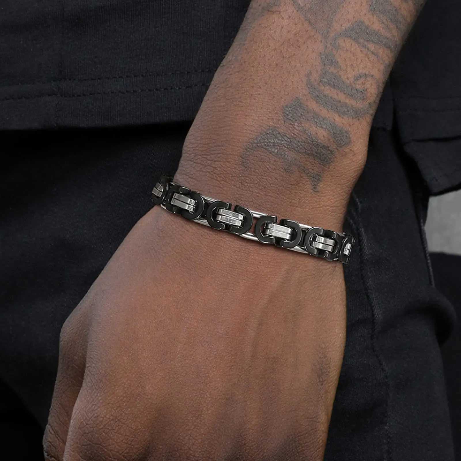 Flat Byzantine Bracelets for Men Waterproof Stainless Steel Chain Link WristbandChristmas Gifts to Dad Father Boyfriend BFFXJ251105