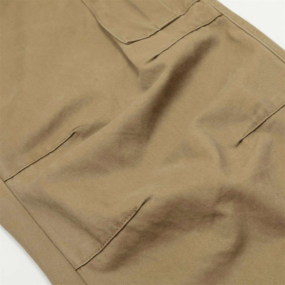 Trendy Brand Workwear Wide-Leg Men's Vibe American Retro Pleated Knee Design Solid Color Loose Flared Pants