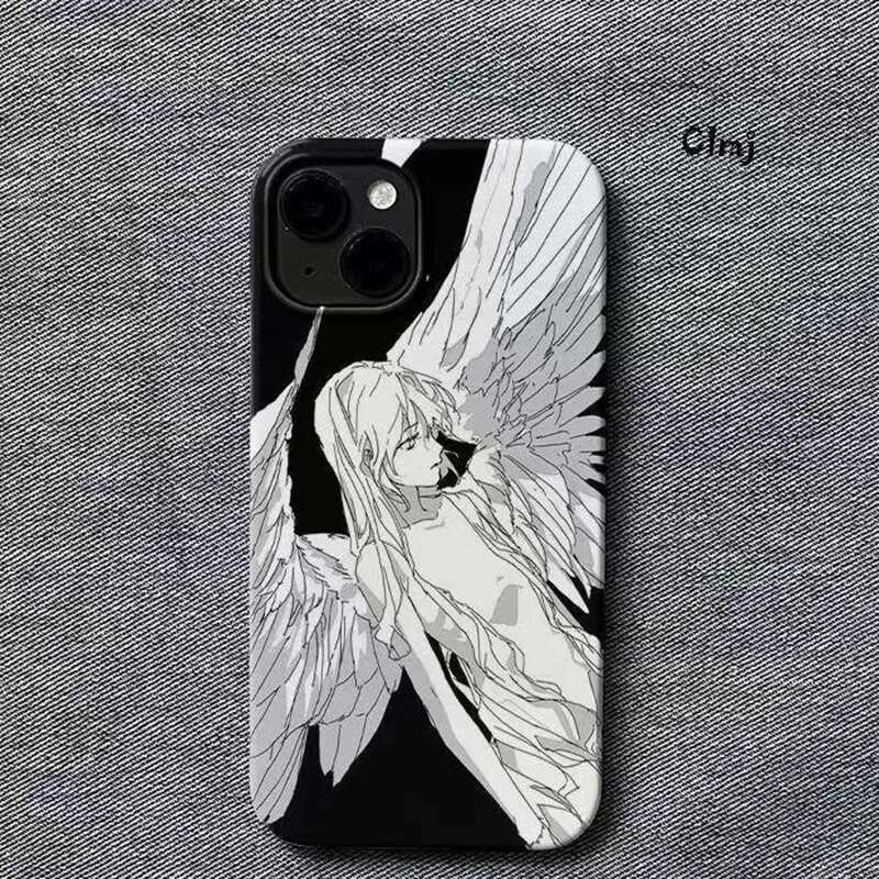 Clmj Beautiful Angel For 13 12 Mini 11 14 Pro Max 15 Plus Se 2020 XR X XS 7 8 Silicone Phone Cover iPhone Case