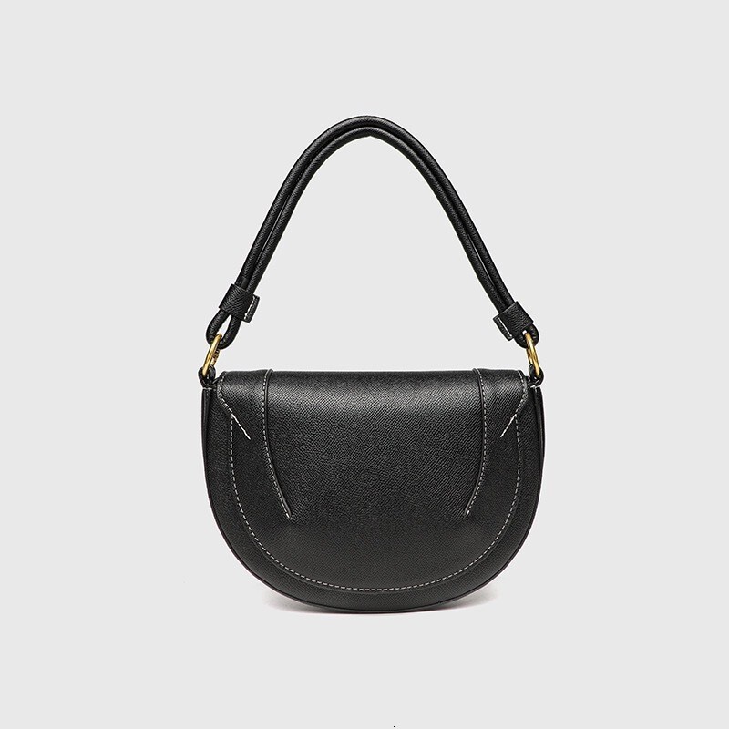 Spanish Cross-Border Women's New Saddle Magnetic Clasp Flap Stitching Decor Handbag Shoulder Crossbody Bag for Women