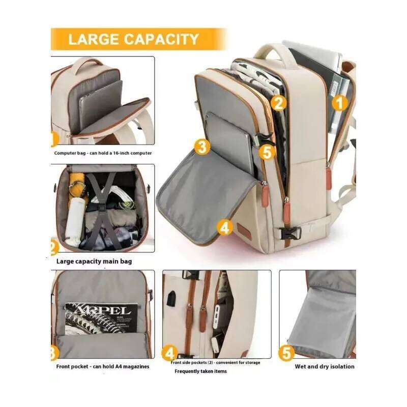 Travel X X Cabin Plane Waterproof Expandable Weekender Laptop With USB Port Ryanair Carry On Women Men Backpack High Quality