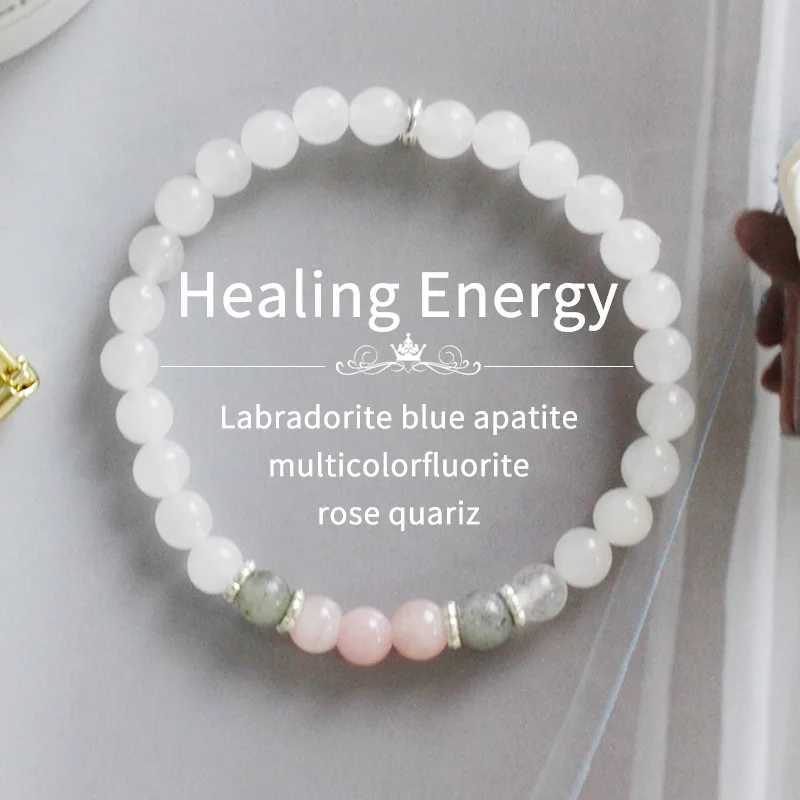 1pc/Moonstone Labradorite and Rose Quartz Calm Spiritual New Beginnings Positive Energy Protection Stress Relief C251105