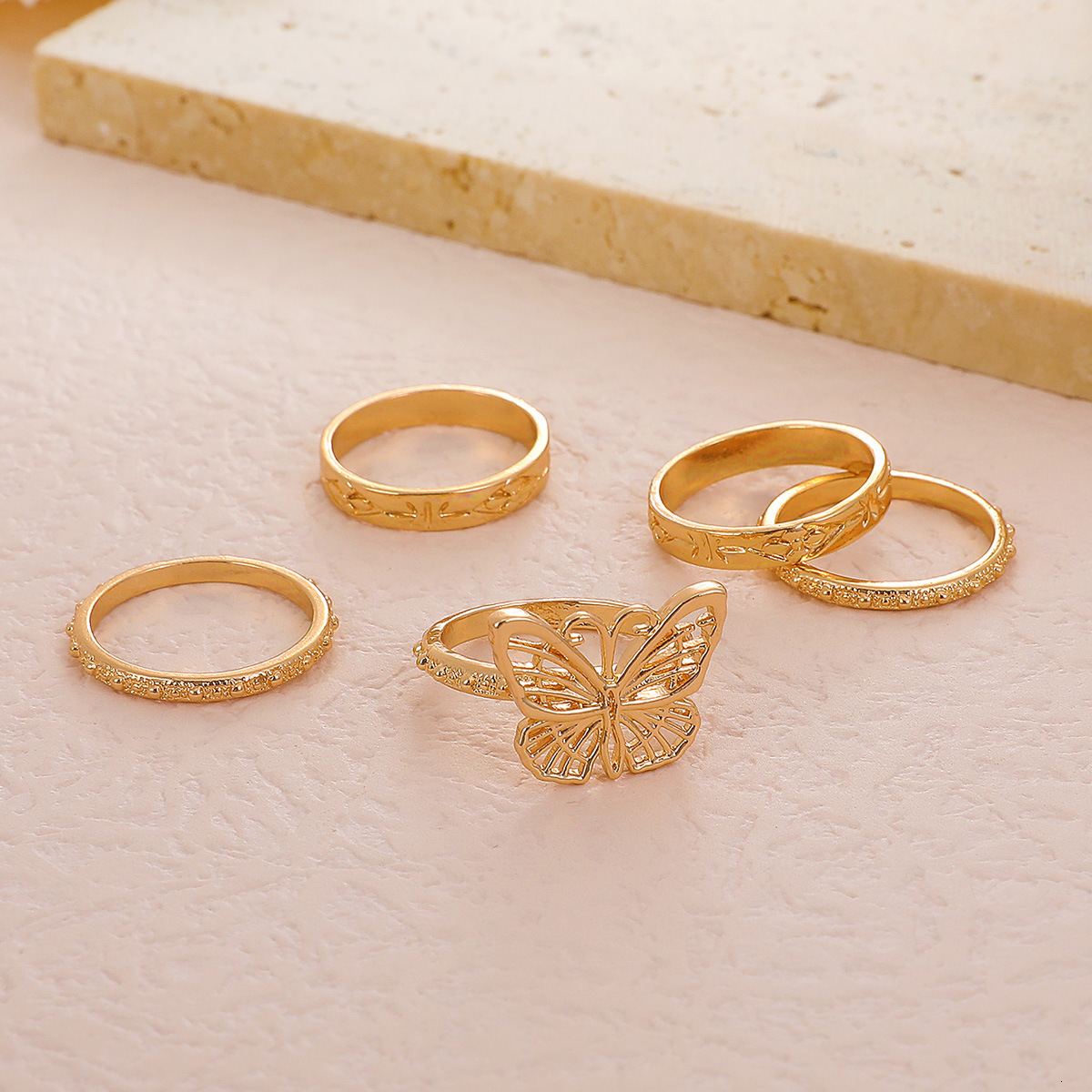 Hollow Butterfly for Female Students Korean Style Simple Cute Personality Fashion Ring Best Friend Ins Small Accessories