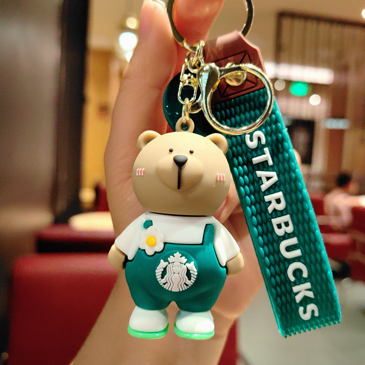 Hot Free shipping designer New PVC keychain cute teddy bear doll keychain bag pendant small gift