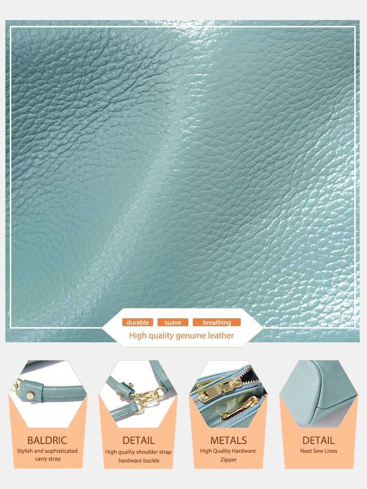 Zency Women Blue Red Bag Soft Genuine Leather Zipper Cowhide Leather Shoulder Bag Ladies Crossbody Small Handbag Satchels Sac Z251104