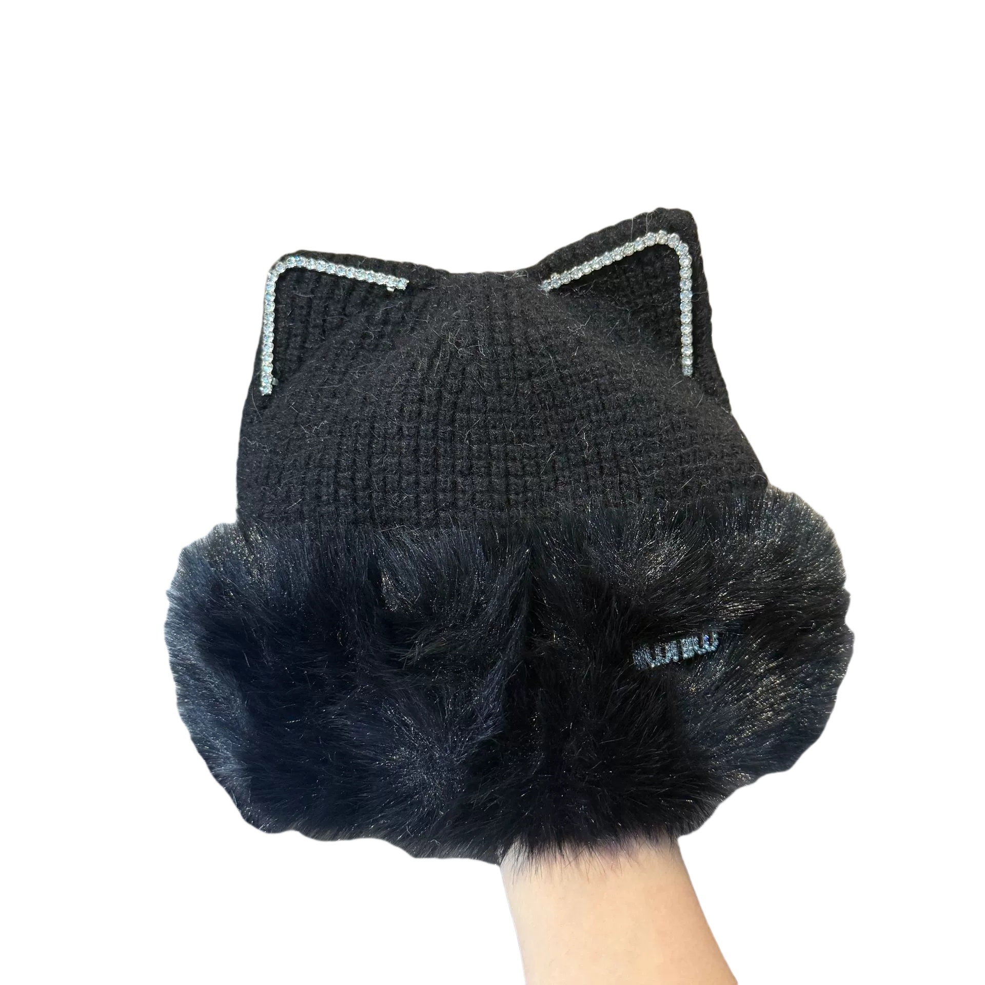 beanie designer beanie hat hat for man Winter sweet cat ears cute knitted hat Korean rabbit fur warm Lei Feng hat outdoor plush mink fur hat designer cap