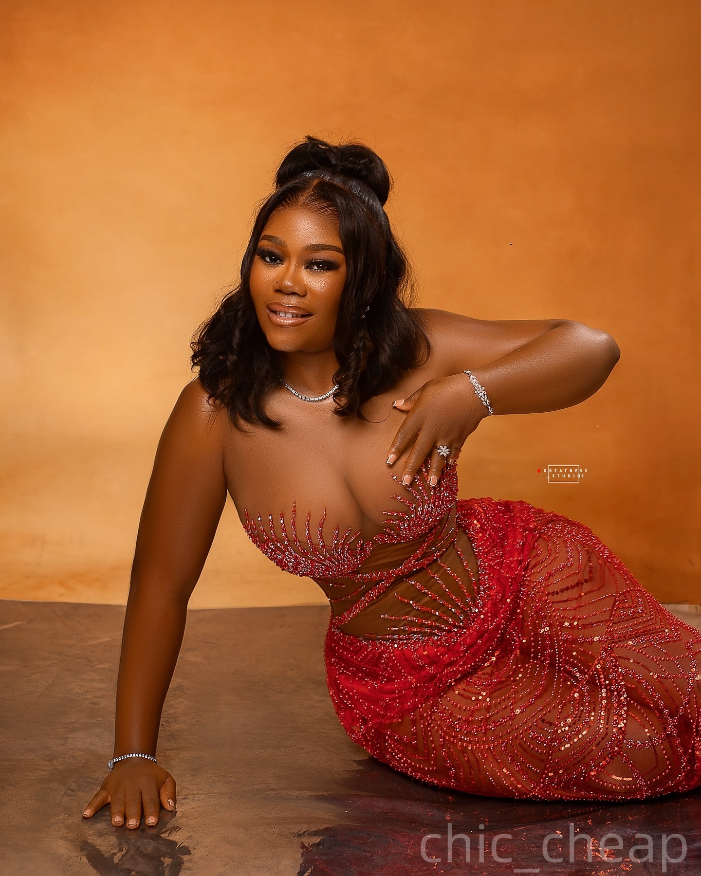 Red Mermaid Prom Dresses 2026 Sheer Neck Beaded See Through Sequined Evening Formal Party Second Birthday Engagement Gowns Plus Size Dress For Special