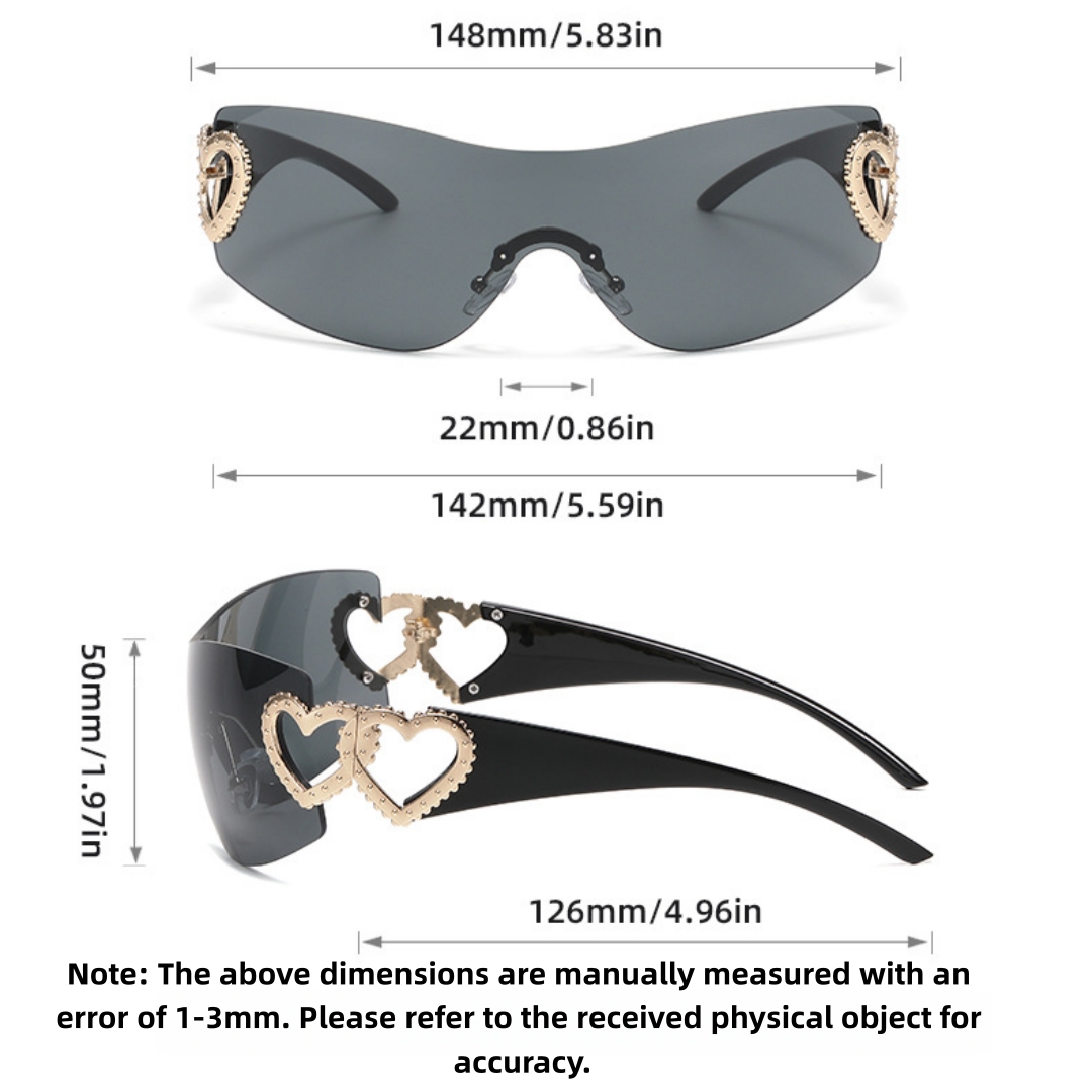 Y2K designer sunglasses men for women glasses Luxury men mens womens sunglasses glasses designers Love shaped Rimless Y2K Sunglasses styling Personali