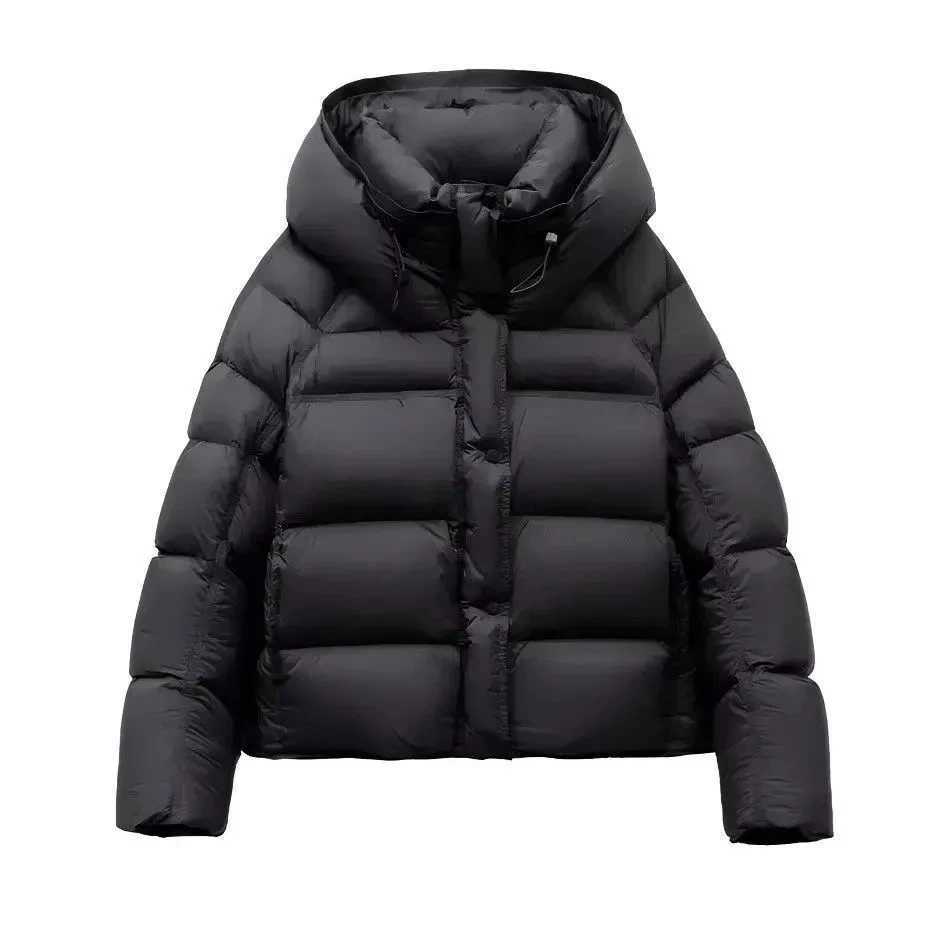 2025 New Women Cotton Padded Jacket Winter Short Hooded Loose Cotton Coat Korean Women Parkas Coat Solid Outwear Women Puffer J251105