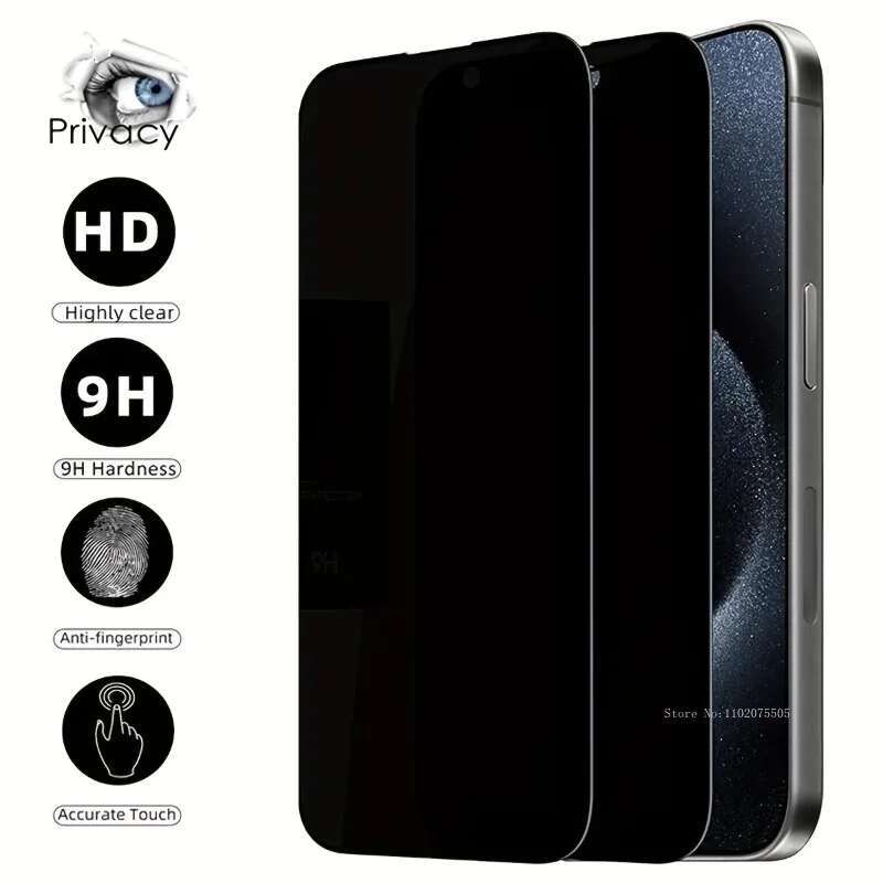 2Pcs Privacy Screen Protector 11 12 13 14 15 Pro Plus Tempered For IPhone 7 8Plus X XR XS Max Glass
