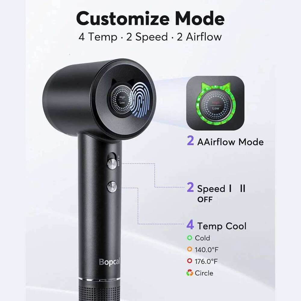 Professional 1600W High Speed 110000Rpm Brushless Cold Hot Blower Low Noise Home Salon Hair Dryer Fast Dry Xiusiyuan251105