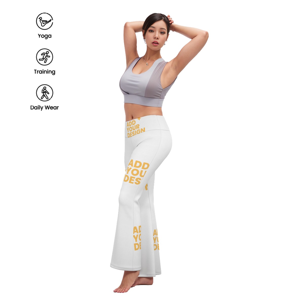 Women's Flare Yoga Pants Bootcut, High Stretch Bootcut Leggings 80% Polyester 20% Spandex, All-Over Print Butterfly Pants