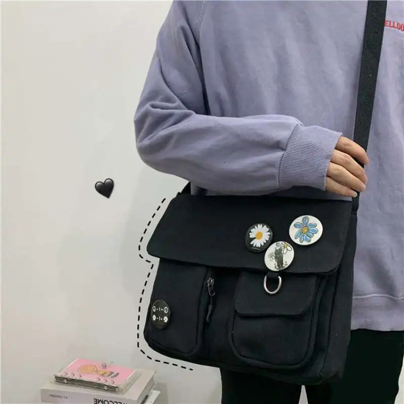Cute Canvas Bag Wild Student Women Handbags Shoulder Female Japanese Harajuku Diagonal Crossbody Bags for Girl Pouch Bolsas 251030