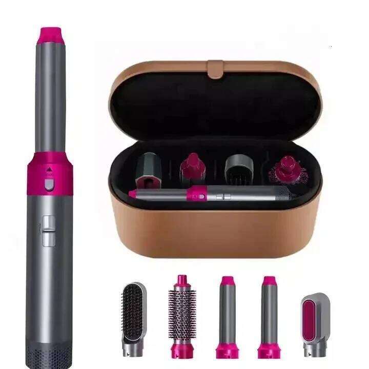 5-In-1 Electric Hair Negative Ion Straight Curler Blow Dryer Air Comb Removable Brush Kit Tool
