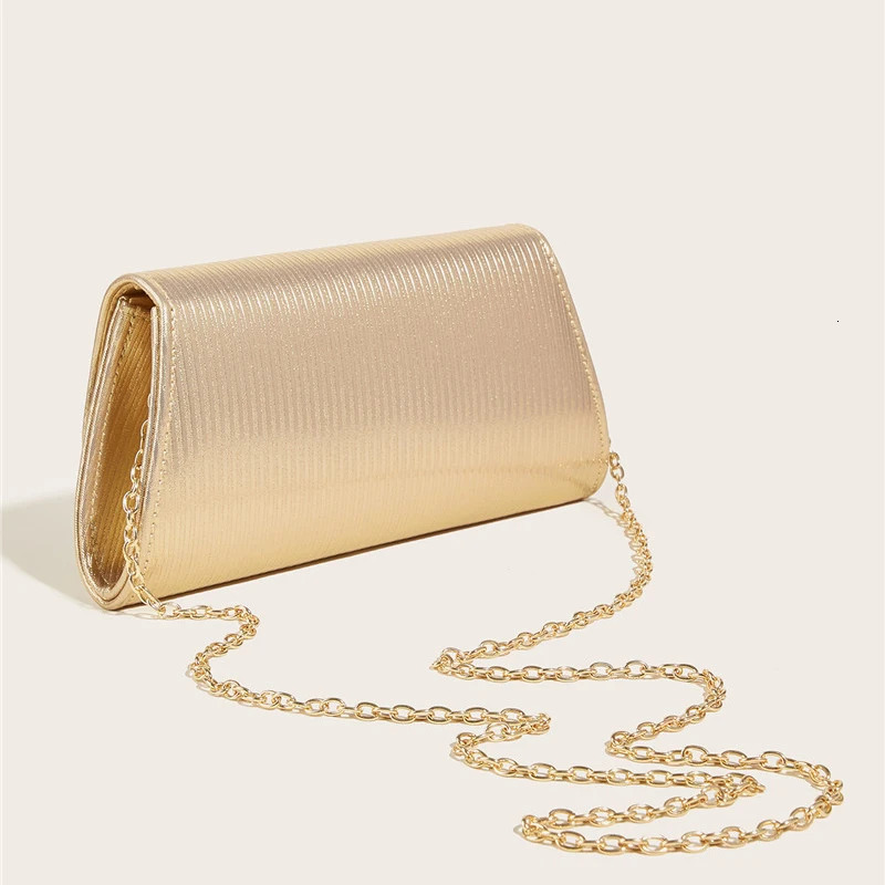 Alirattan Womens PU Leather Evening Clutch Bag Fashion Wedding Party Bag Wallet Womens Chain Shoulder Cross Body Bag 250402