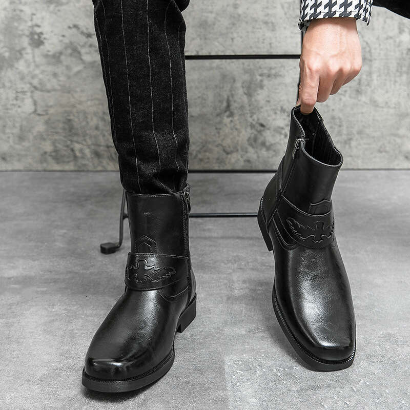 Large Western style cowboy knight boots, 38-46 men's large Chelsea boots