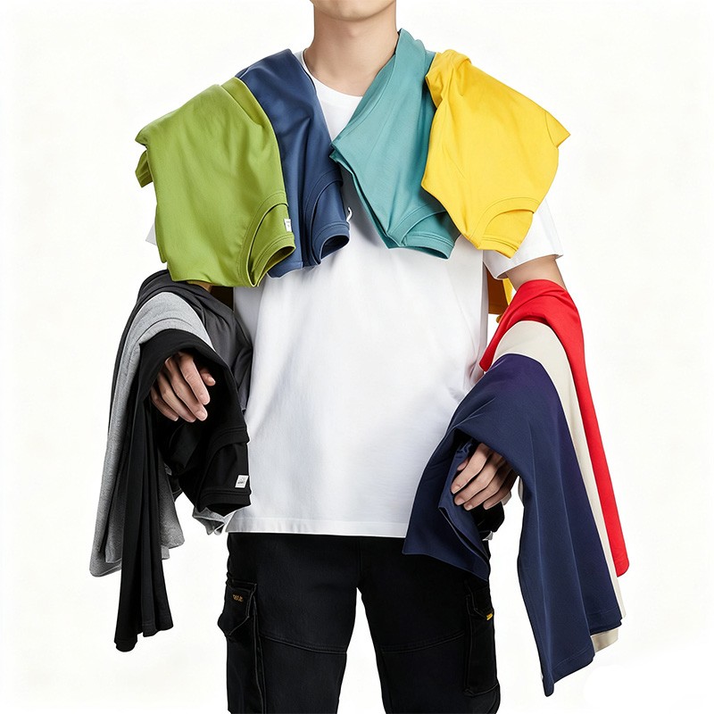 Men's T-Shirts Men's Plain White Crew Neck T-Shirt, Short Sleeve Cotton Basic Tee, Comfortable Casual Top for Daily & Summer Wear