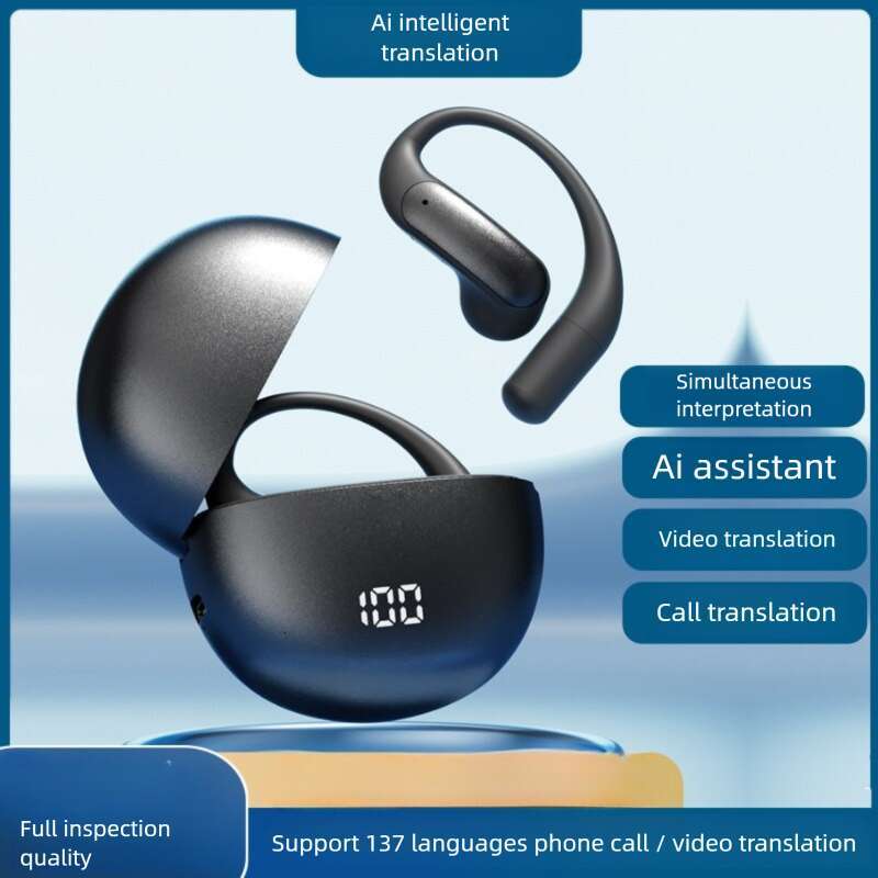 Famous Brand AI Smart Translator M Long Battery Life Power Display Semi In Ear Over Bluetooth Earphones