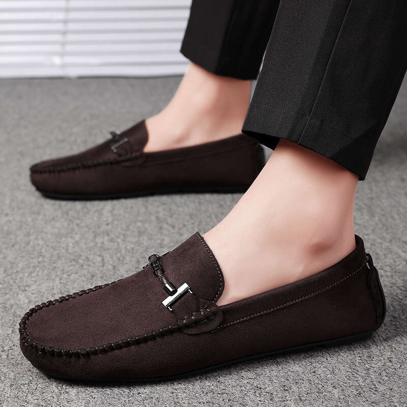 Large size men's 2023 seasonal new trend, simple fitting leggings, bean outdoor leisure driving shoes, trendy shoes