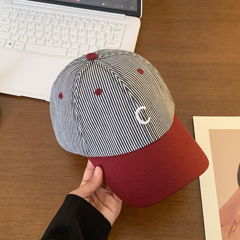 Retro casual Designer hat striped embroidered soft top baseball cap corduroy duckbill cap sports hats for women unisex free shipping adjustable