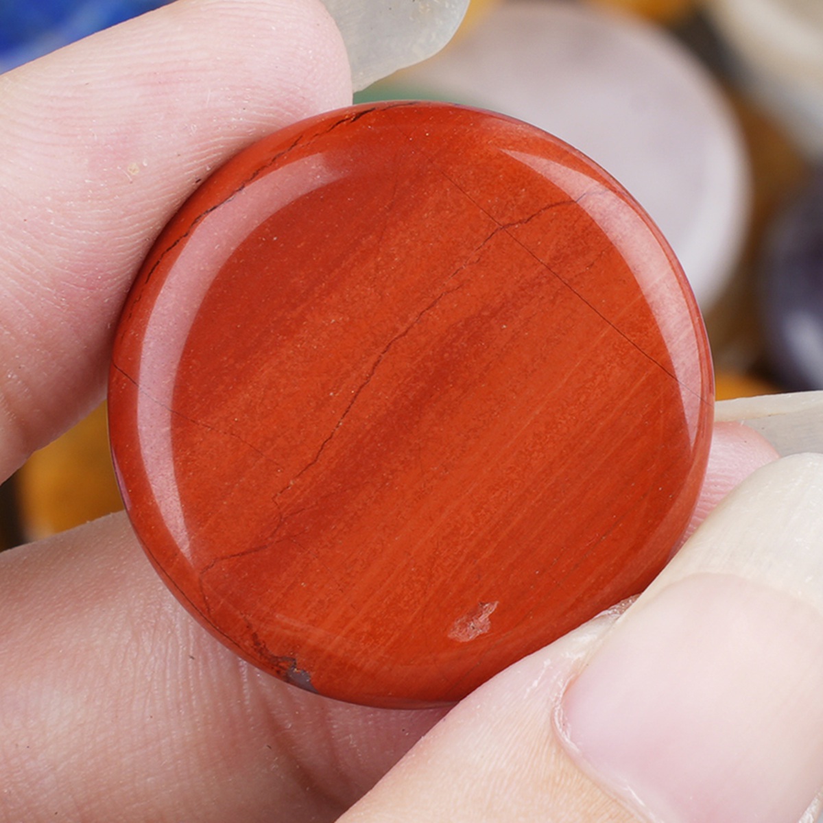 Double Flat Circular Gemstone Disc for Home Decor 25MM Round Crystal Cabochon for DIY Jewelry Making Pendant Ring Craft Supplies