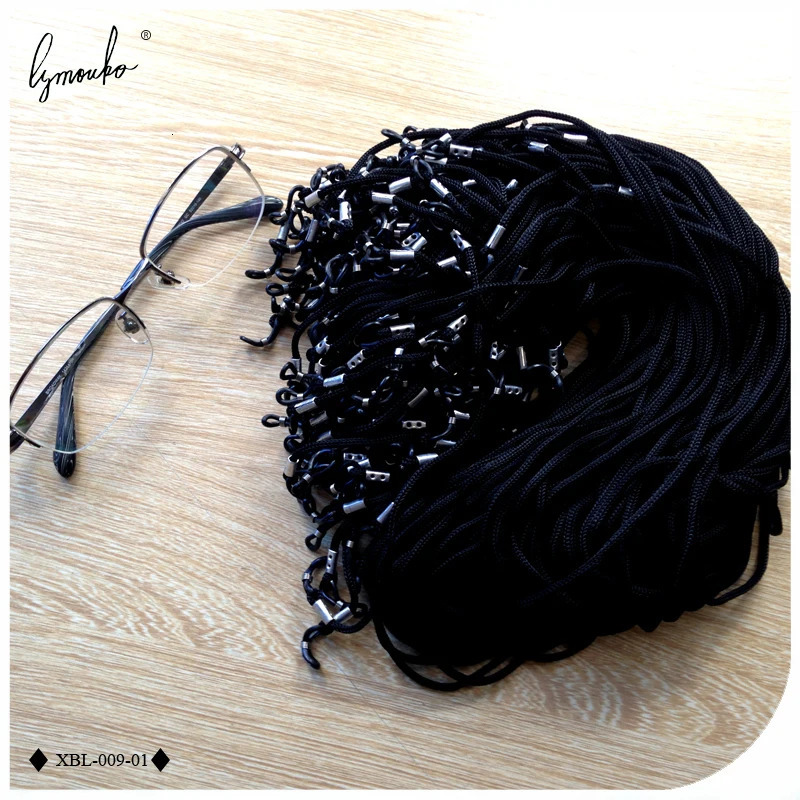 Lymouko 100pcs/Lot Black Color Nylon Glasses String Cord Holder Sunglasses for Travel Eyeglasses Lanyard Neck Rope Strap 250403