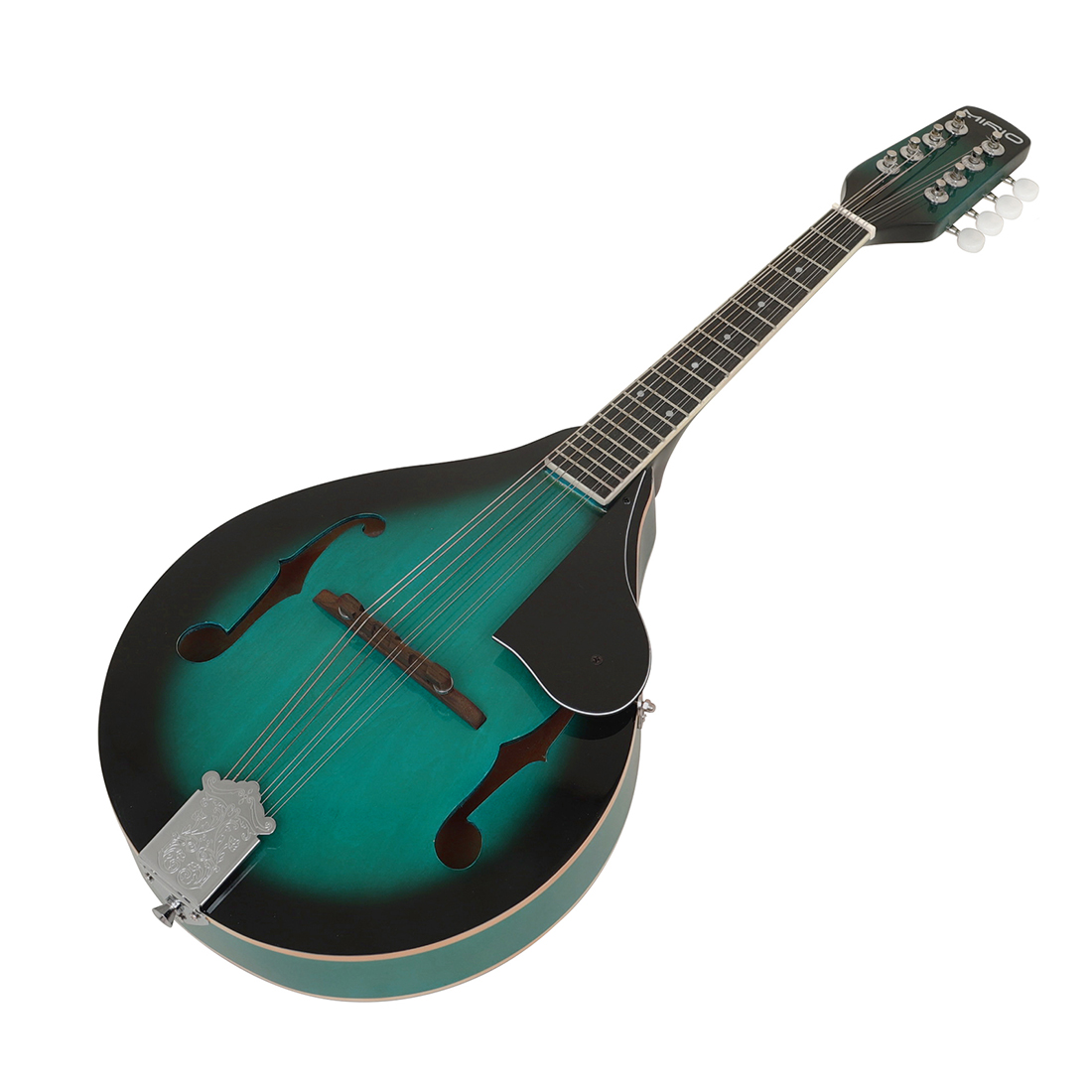 IRIN Stylized Blue with Black Edges Mandolin - Almond-Shaped Body, Crisp Silver Bell Sound, Responsive & Beginner-Friendly for Classical Music