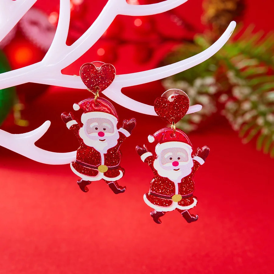 Stylish Christmas Element Earrings Santa Claus Milu Deer Tree Pendant Eardrop Trinket Girls Gift Ear Atmosphere Ornaments 251104