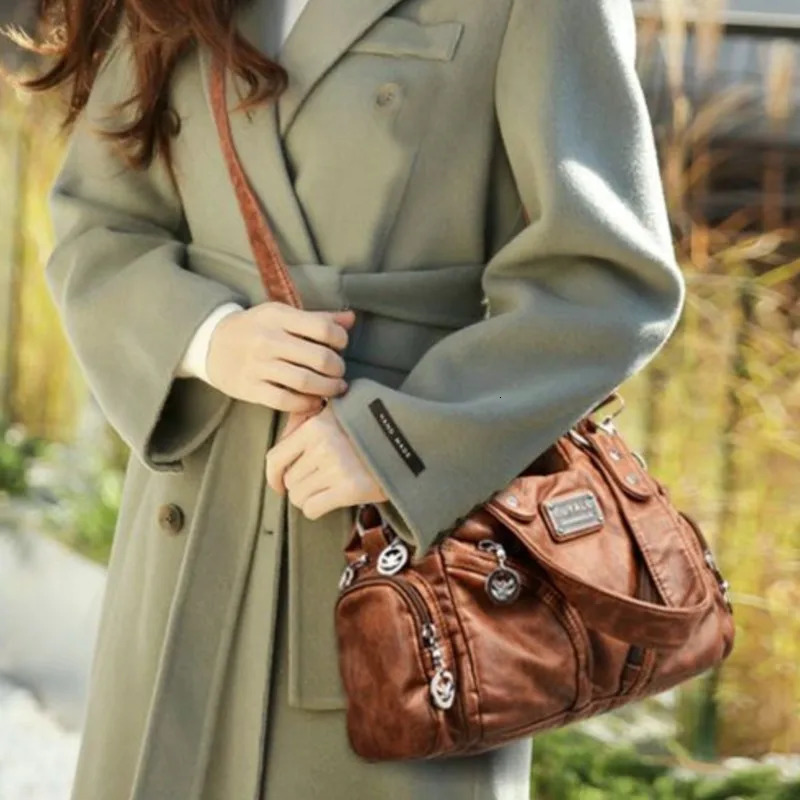 JIAERDI Girl Retro Rivet Tote Bag Women Chain Soft Leather Large Capacity Handbag Ladies Fashion Y2k Crossbody Underarm Bags 251031