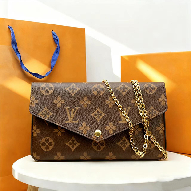 10A High Quality 3pcs set Luxurys Designer Bag Purse Women Fashion Multi Pochette Felicie Chain Purse Crossbody Shoulder Multi Felicie Pochette Bag 01