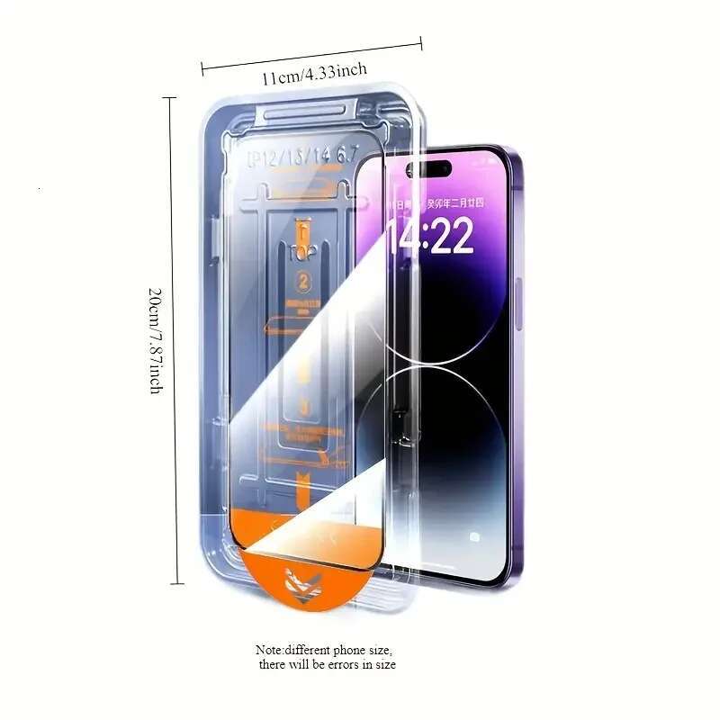 2Pcs Dust Free Installation HD Screen Protector For IPhone 13 12 11 Pro Max 16 15 14 Plus X XS XR Tempered Glass Film