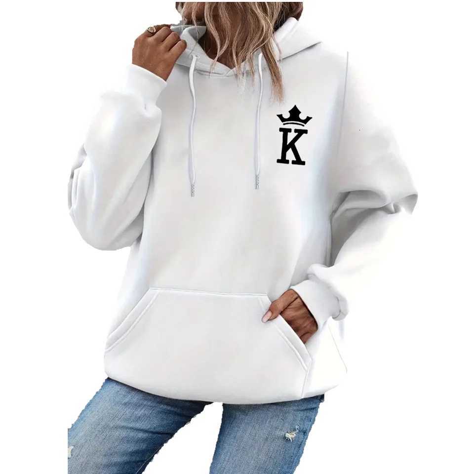 Women H Print Hoodie Long Sleeve Pullover Fashion Clothing Casual Solid Color Female Spring Autumn Fashion StreetwearT251105